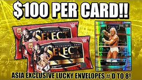 $100 PER CARD! 2 CARDS PER BOX!! | 2022 Panini Select WWE Lucky Envelopes Review