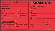 Self Adhesive 5S Red Tag-Set of 25, Breval Consulting Services