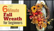 DIY How to Make a 6 Minute Fall Wreath | Easy DIY Fall Wreath Tutorial