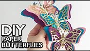 How to make Paper Butterflies with Gold Foil Board | 3D Butterfly wall art
