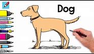 How to Draw a Dog Real Easy - Step by Step - Spoken Instructions