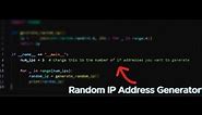 How To Make Random IP Address Generator [Python]