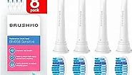 Brushmo Genuine Soft Replacement Toothbrush Heads Compatible with Philips Sonicare HX6053/64 for Sensitive Teeth, 8 Pack