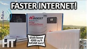 HIGH POWER 4G Signal Booster! HiBoost 4K Plus 4G LTE Cell Phone Hotspot Booster Review Installation