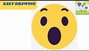 How to draw and color a Face with Surprise / Shock emotion emoji balloon😯😯😯| Easy Emoji Drawing