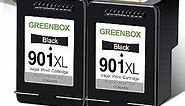 Remanufactured 901 Black Ink for HP 901 901XL Ink Cartridges for HP Officejet 4500 J4680 J4580 J4550 J4550 J4540 J4500 J4680c G510n G510g G510a (High Yield, 2 Black)