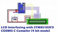 stm8 cosmic tutorial LCD 4 BIT interfacing with STM8s | stm8s lcd example | stm8 lcd 16x2 library