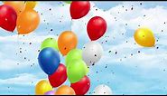 🎈🎶 Birthday Balloons Confetti Sky Animated Loop Video Background for Edits