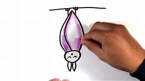 How to Draw a Bat - Hanging Upside Down - Halloween Drawings