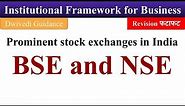 BSE and NSE, Bombay stock exchange, National Stock Exchange, Institutional framework for business