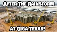 GIGA TEXAS AFTER THE DOWNPOUR! - Tesla Gigafactory Austin 4K Day 1/22/24 - Tesla Terafactory Texas