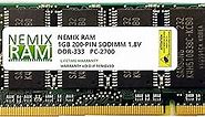 1GB (1x1GB) DDR-333MHz PC-2700 2Rx8 2.5V SODIMM Memory for Laptop, Notebook by NEMIX RAM