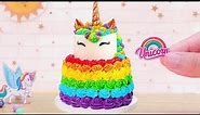 🦄 Magical Miniature Rainbow Unicorn Cake Decorating | 1000+ Miniature Ideas Cake By Mini Cakes