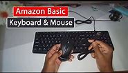 Amazon Basics Wired Keyboard and Mouse Combo for Windows, Mac OS Computer Unboxing & Review