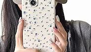 Simple Small Flower Pattern Compatible with iPhone 14 Pro Phone Case Cute Floral Design for Women Silicone Protective Cover for Apple iPhone 14 Pro Cases - Beige