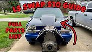 How To LS Swap Your S10 // The ULTIMATE Video guide! Full Parts List Breakdown