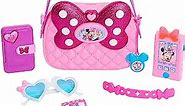 Disney Junior Minnie Happy Helpers Bag Set, 9 Piece Pretend Play Purse, Lights and Sounds Cell Phone, Kids Toys for Ages 3 Up by Just Play