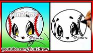 Easy Things to Draw - Cute Baseball Softball - Fun2draw Online Art Lessons