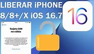 Como LIBERAR un iPhone 8, 8 PLUS y iPhone X con R sim en iOS 16.7