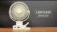 Limitless Breezie 8000mAh Power Bank 3-Mode Fan with LED Light on QVC