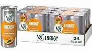 V8 +ENERGY Peach Mango Energy Drink Made with Real Vegetable and Fruit Juices, 8 FL OZ Can (4 Packs of 6 Cans)