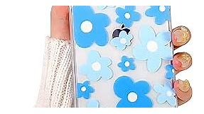 Lovmooful Compatible for iPhone 12 Case Cute Clear Flower Floral Color Design for Girls Women Soft TPU Shockproof Protective Girly for iPhone 12-Blue Flower