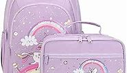 Abshoo Cute Kids Backpack For Girls Kindergarten Elementary Unicorn School Backpacks Set with Lunch Box (Unicorn Purple)