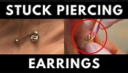 REMOVING STUCK BUTTERFLY BACKING PIERCING EARRINGS - SHE DIDN'T CRY!