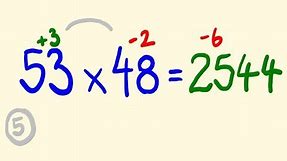 Fast Mental Multiplication Trick - Multiply in your head numbers near 50
