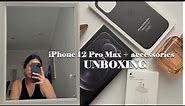 🍎 iPhone 12 Pro Max Graphite 128gb + accessories unboxing | aesthetic asmr