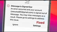 iMessage is signed out error | iMessage is signed out error waiting for activation | How Fix iOS 16