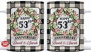 PREZZY 53rd Wedding Anniversary Gifts for Men Women Him Her Wife Husband Parents Personalized Coffee Mug Funny Happy 53 Years Together Gift Birthday Christmas Valentines Day Tea Cup Ceramic 11oz 15oz