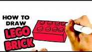 How to Draw a Lego - Simple Step by Step for Beginners and Kids - How to Draw Easy Things