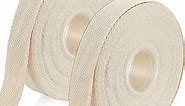 2 Rolls/ 20 Yards Cotton Webbing 1 Inch for DIY Crafts Decoration Heavy Sewing Webbing Home Wrapping Tote Bags Making Outdoor Supplies (Natural Color)