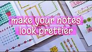 WAYS TO MAKE PRETTY NOTES 💘 TITLES, DATE WRITING IDEAS and BORDER DESIGN for PROJECT