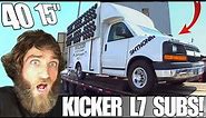 TAPPING OUT on 40 15" Kicker L7 Subwoofers!!! World's Biggest & Loudest SQUARE SUB Bass System EVER