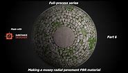 Making a mossy radial cobblestone pavement PBR material in Substance Designer - Tutorial