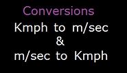 Math problem speed distance conversion of Km/hr to m/s