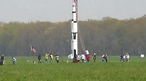 Saturn V scale model rocket launch 480p