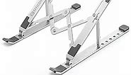 Portable Laptop Stand for Desk, Ergonomic Adjustable Lap Riser, Aluminum Lightweight Foldable Notebook Computer Stand, Compatible with Laptop 10-15.6'' and Tablet, Phone (Silver)