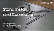 How to Install the stand and Connect the One Connect Box on Your 2019 Q900R QLED TV | Samsung US