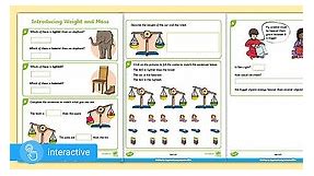 Interactive PDF: White Rose Maths Supporting Year 1: Spring Block 4 Weight and Volume: Introduce Weight and Mass
