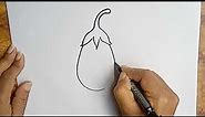 How to draw Brinjal step by step. কিভাবে বেগুন আঁকতে হয়। Brinjal Drawing.
