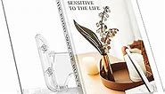 Acrylic Book Stand for Reading, UPERGO Portable Book Holder for Desk, Angle Adjustable Textbook Stand for Document Recipe, Cookbook, Music Book