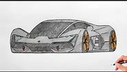 How to draw a LAMBORGHINI TERZO MILLENNIO 2019 / drawing 3d car / coloring lambo concept 2017