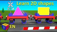 Shapes for kids (toddlers and preschoolers). Choo-Choo Train and 2D shapes. Educational cartoon