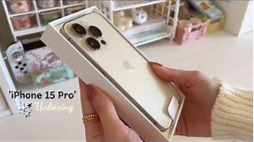 Apple iPhone 15 Pro (Gold) Unboxing 🍎| Aesthetic Review | 2023