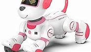 SONOMO Remote Control Robotic Puppy Toy - Fun and Programmable Stunt Dog for Kids Ages 3-8 Pink