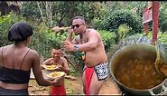 We fed an entire village of indigenous people | huge pot of pumpkin sauce dumplings |