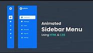 How To Make Side Navigation Menu Using HTML And CSS | Sidebar Menu Design